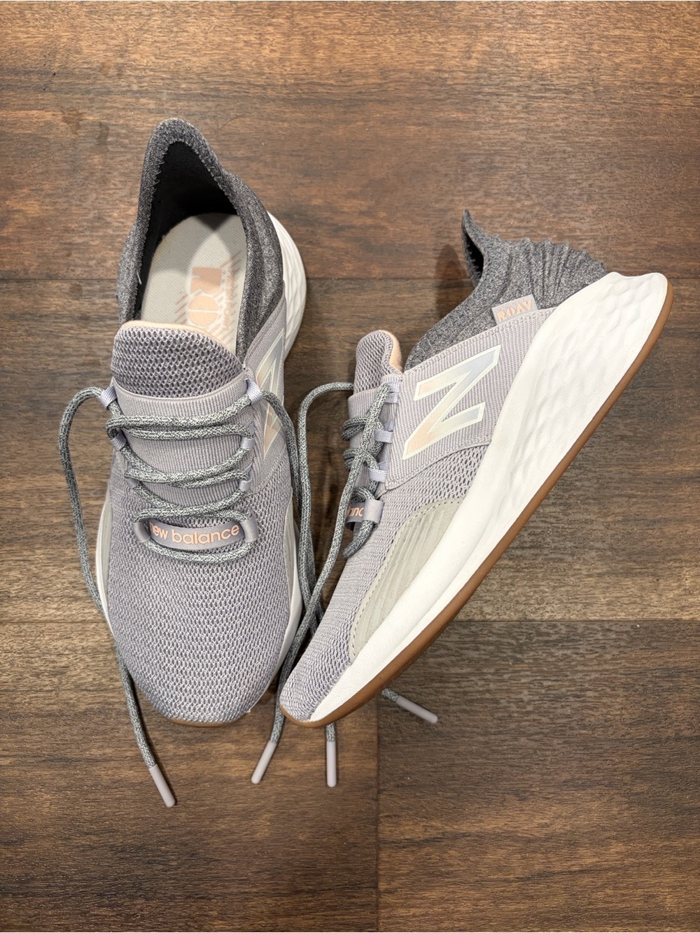 New Balance Light Gray Mesh Slip-On Athletic Sneakers